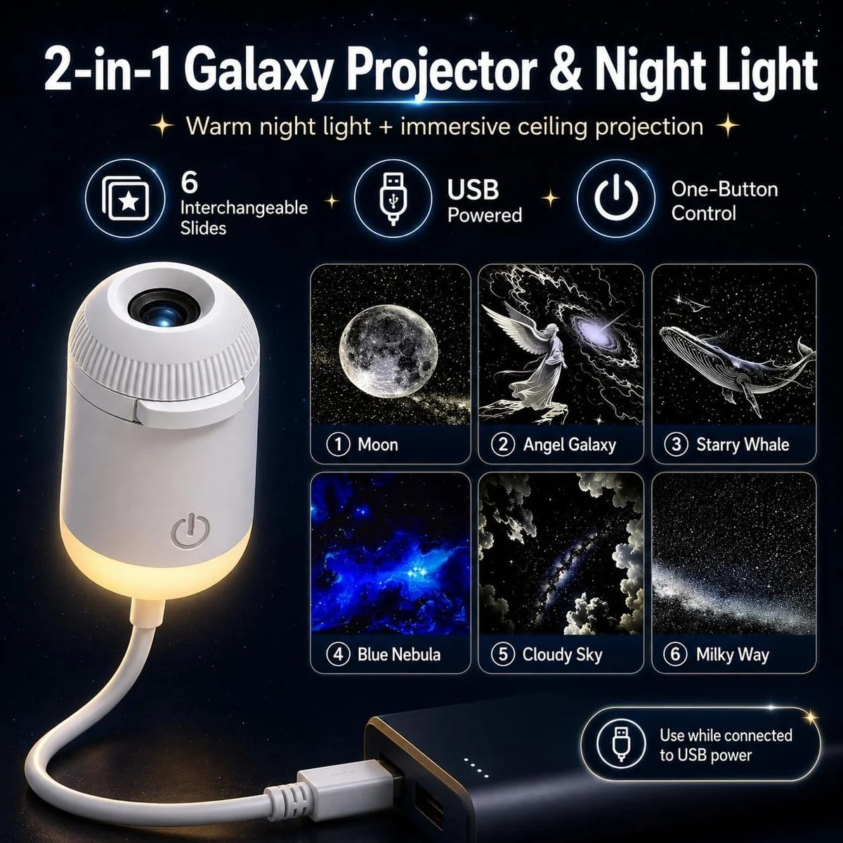 Mini Starry Sky Projection Lamp | مصباح عرض السماء المرصعة بالنجوم